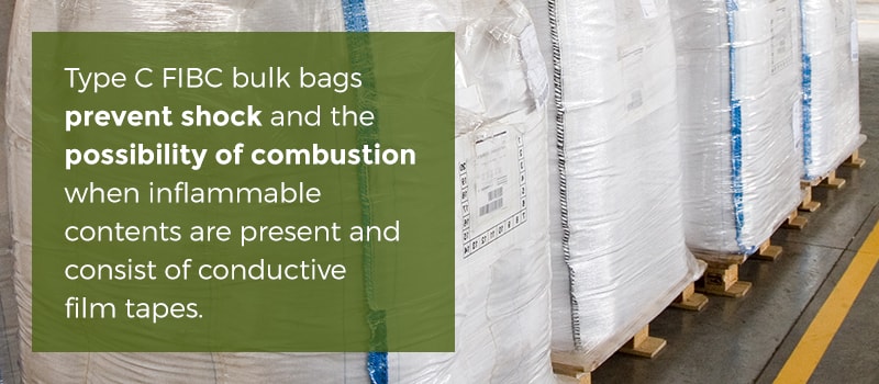 Type C FIBC bulk bags prevent shock and combustion
