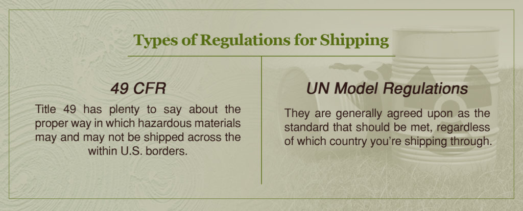 types of regulations for shipping